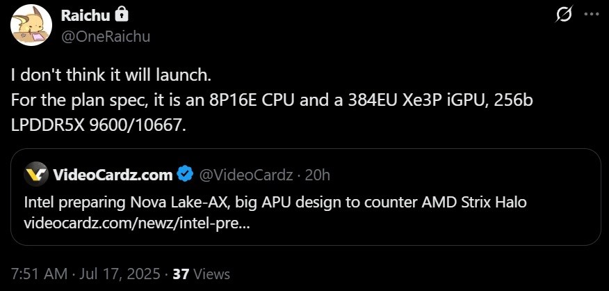 intel nova lake ax islemciler sizdirildi strix haloya rakip geliyor 1 hgVA967C