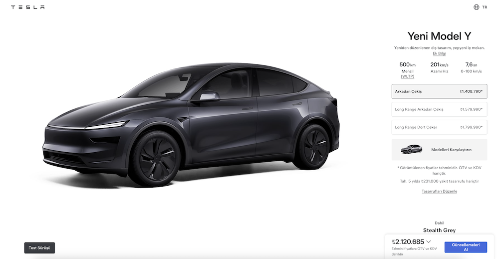 ÖTV sonrası Tesla fiyatı resmileşti işte artırımlı fiyatlar otv sonrasi tesla fiyati resmilesti iste artirimli fiyatlar 0 fsvPGkET